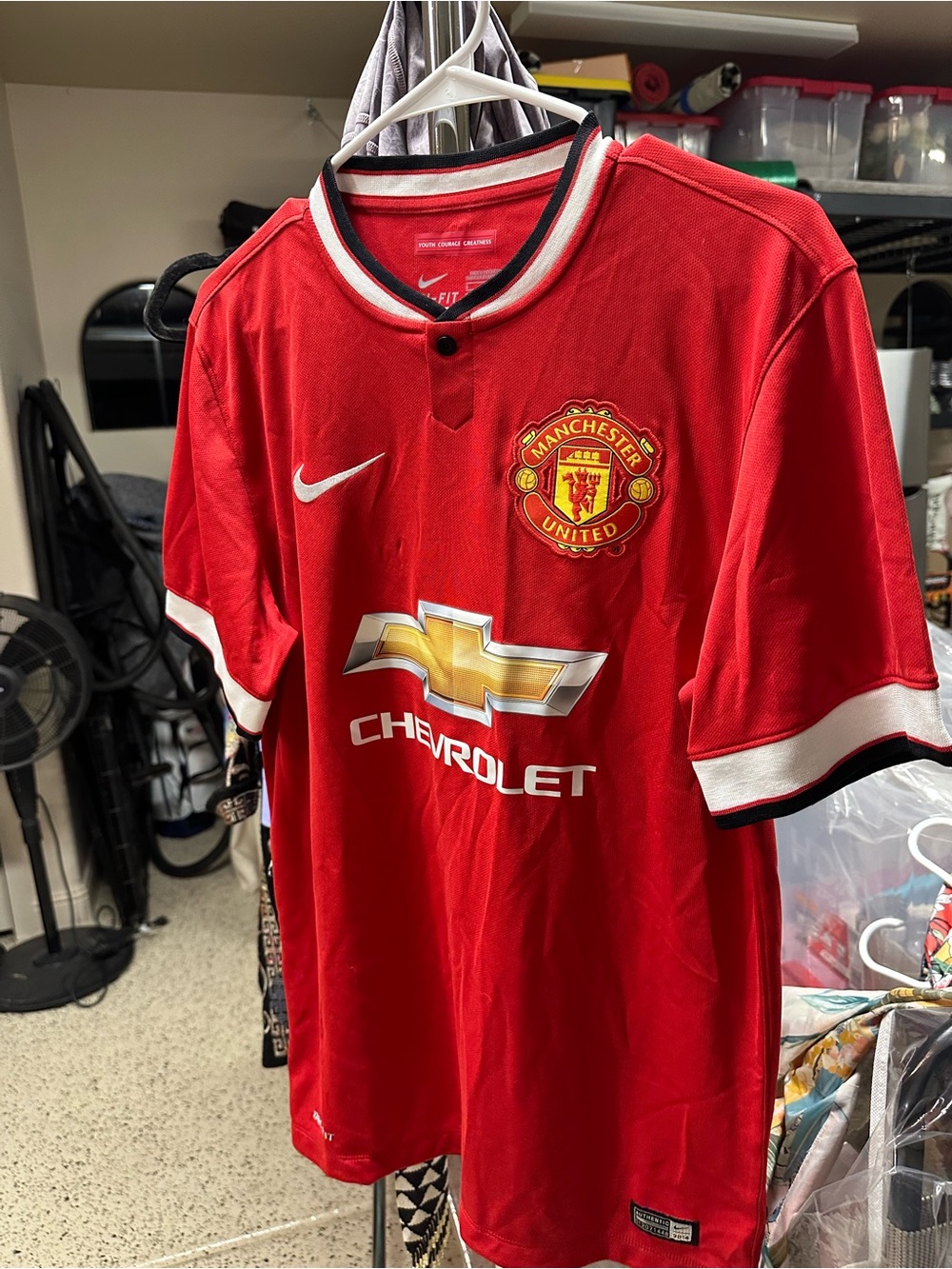 Nike Red Manchester United Jersey with White & Black Trim